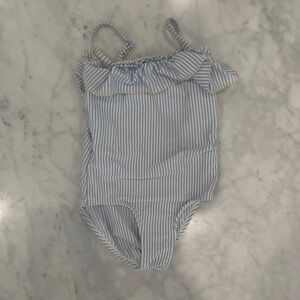 Zara Blue and White Striped Kids Swim One Piece (size: 2-3 years old)